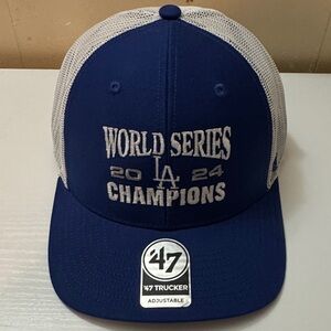 47 Brand Blue World Series  LA Dodgers Champions Trucker Hat